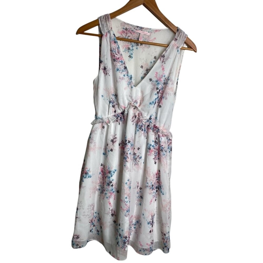Victoria Secret Womens Dress White Sz S Floral Babydoll Ruffle Coquette Romantic